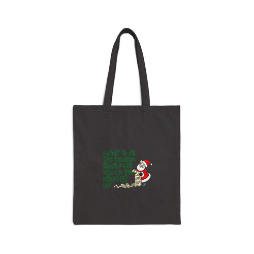 Funny Santa Christmas Canvas Tote Bag – Naughty List Quote